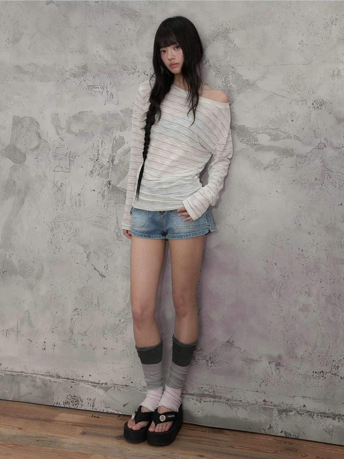 Washed Denim Shorts