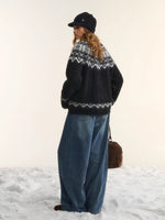 Fair Isle Cable Knit Sweater
