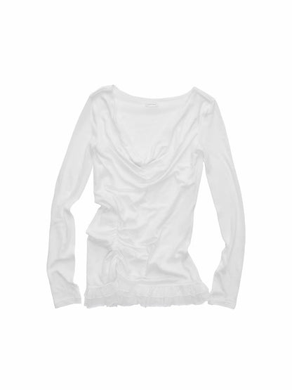 Draped Mesh Layered Top