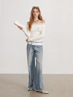 Crystal & Pearl Embellished Jeans