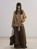 Pleated Wide-Leg Trousers