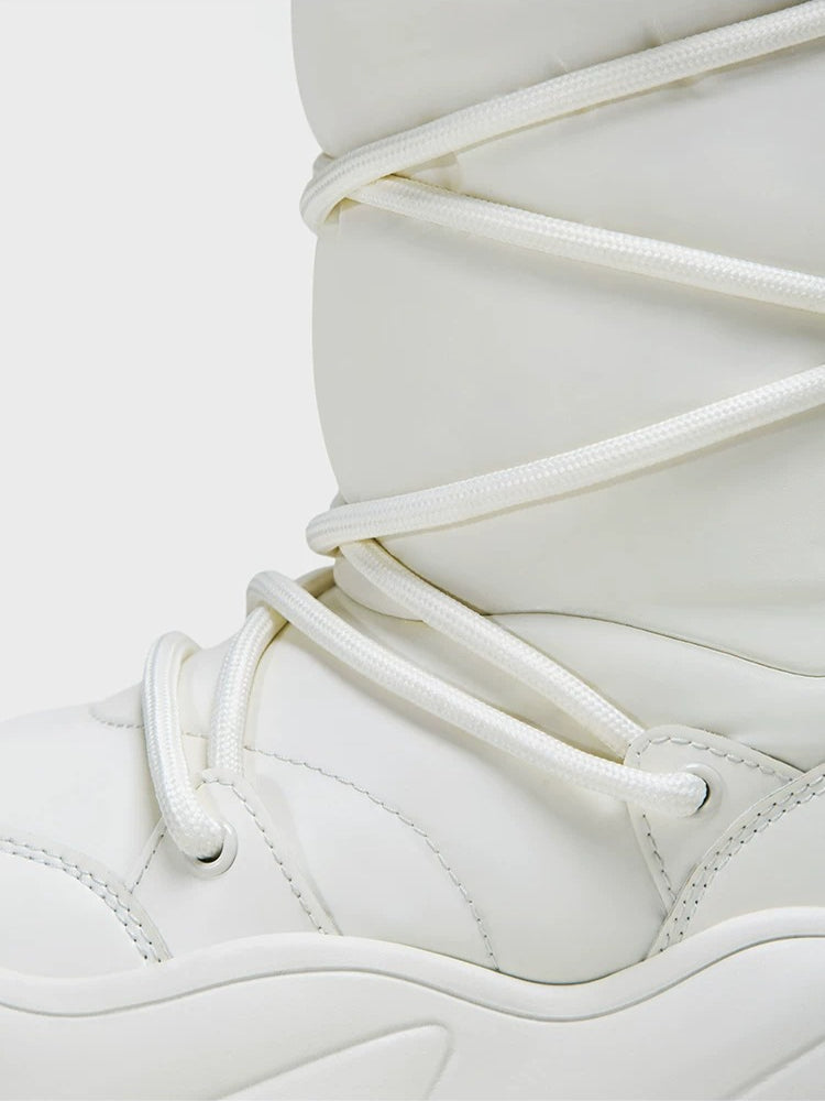 Fleece Platform Snow Boots