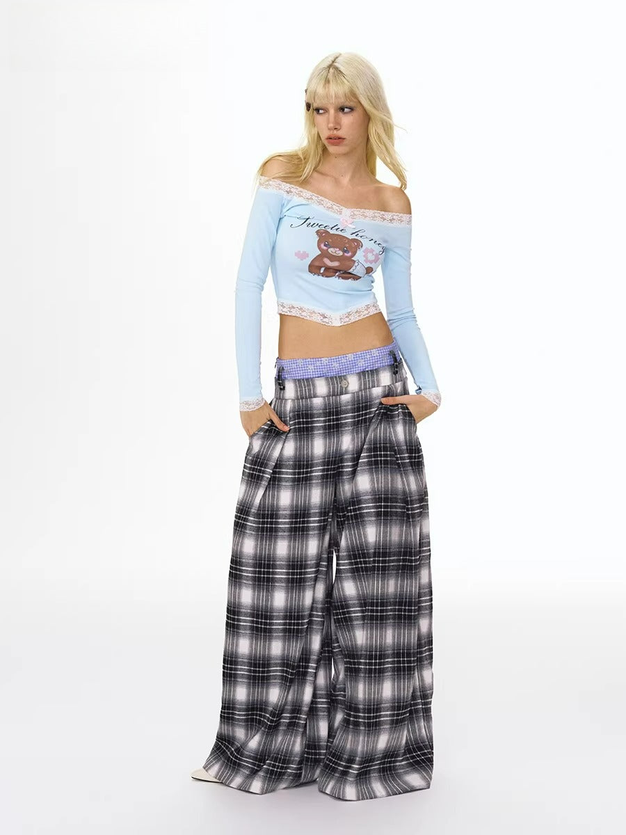 Manchester Plaid Wide Pants