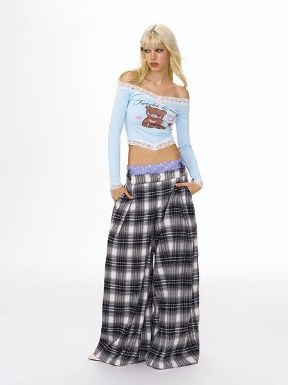 Manchester Plaid Wide Pants