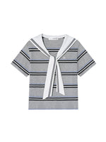 Sailor Collar Striped T-shirt
