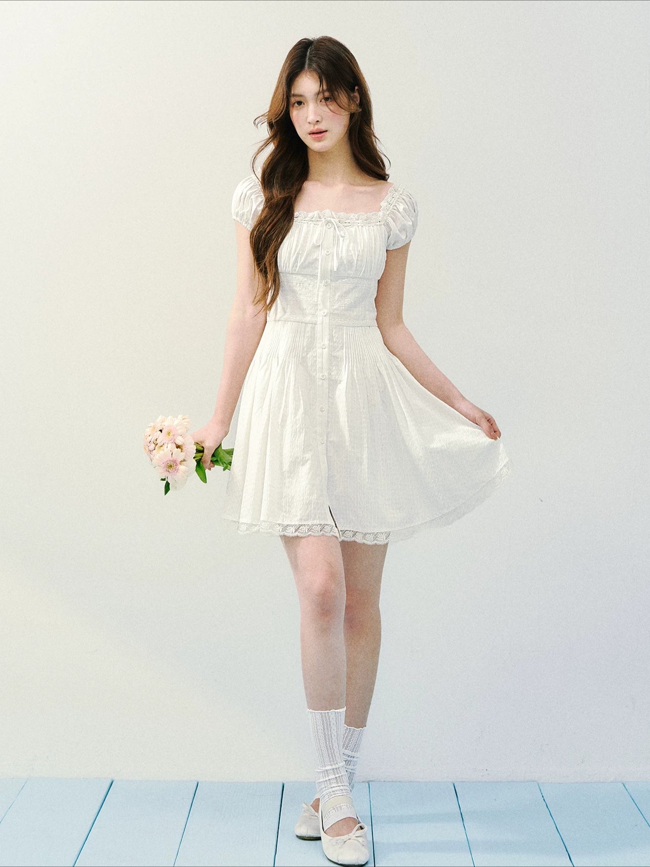 Square Neck Lace Dress