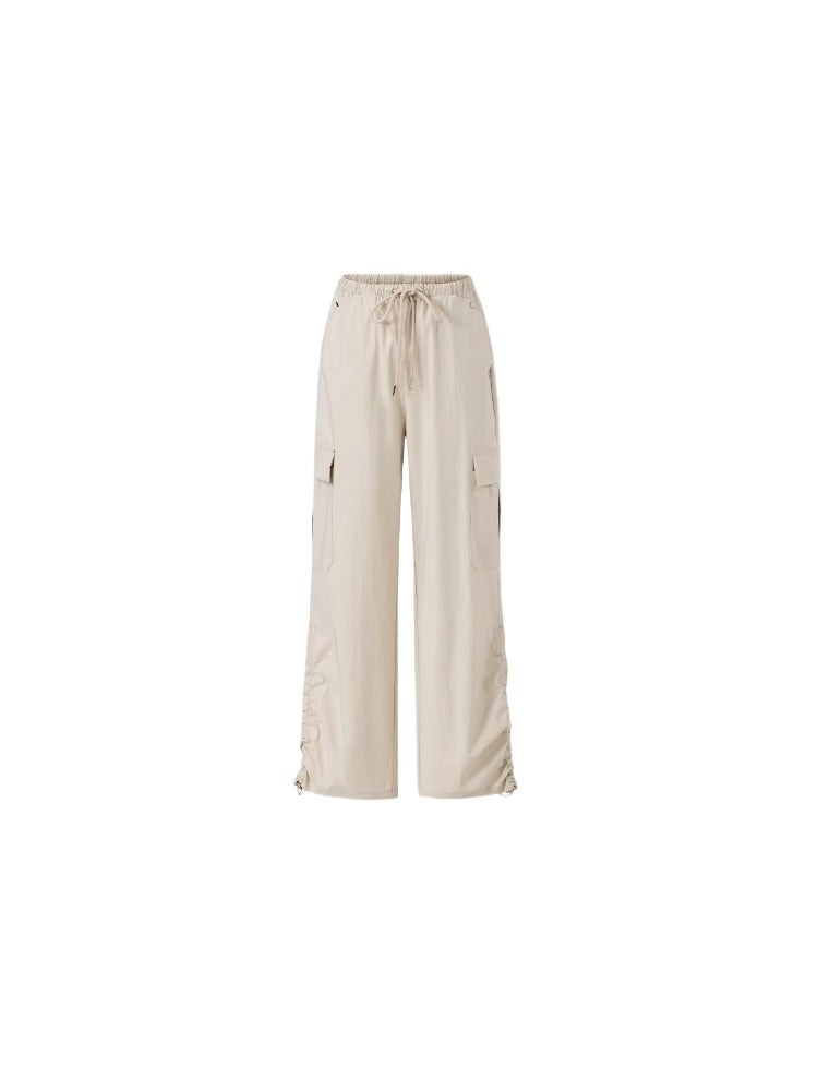 Ruched Sun Protection Utility Wide-Leg Pants