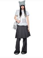 Pleated Skirt Flare Pants