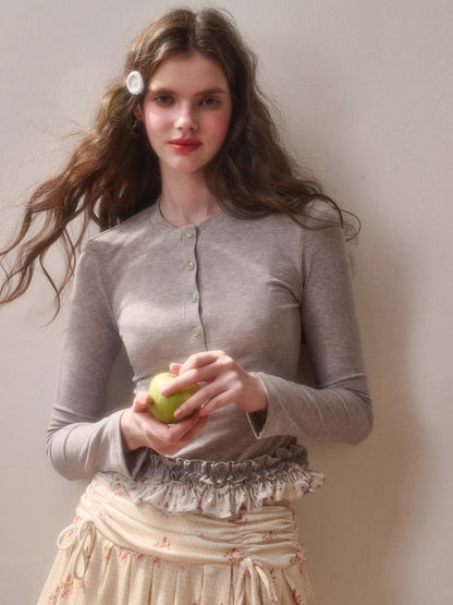 Printed Ruffle-Hem Top