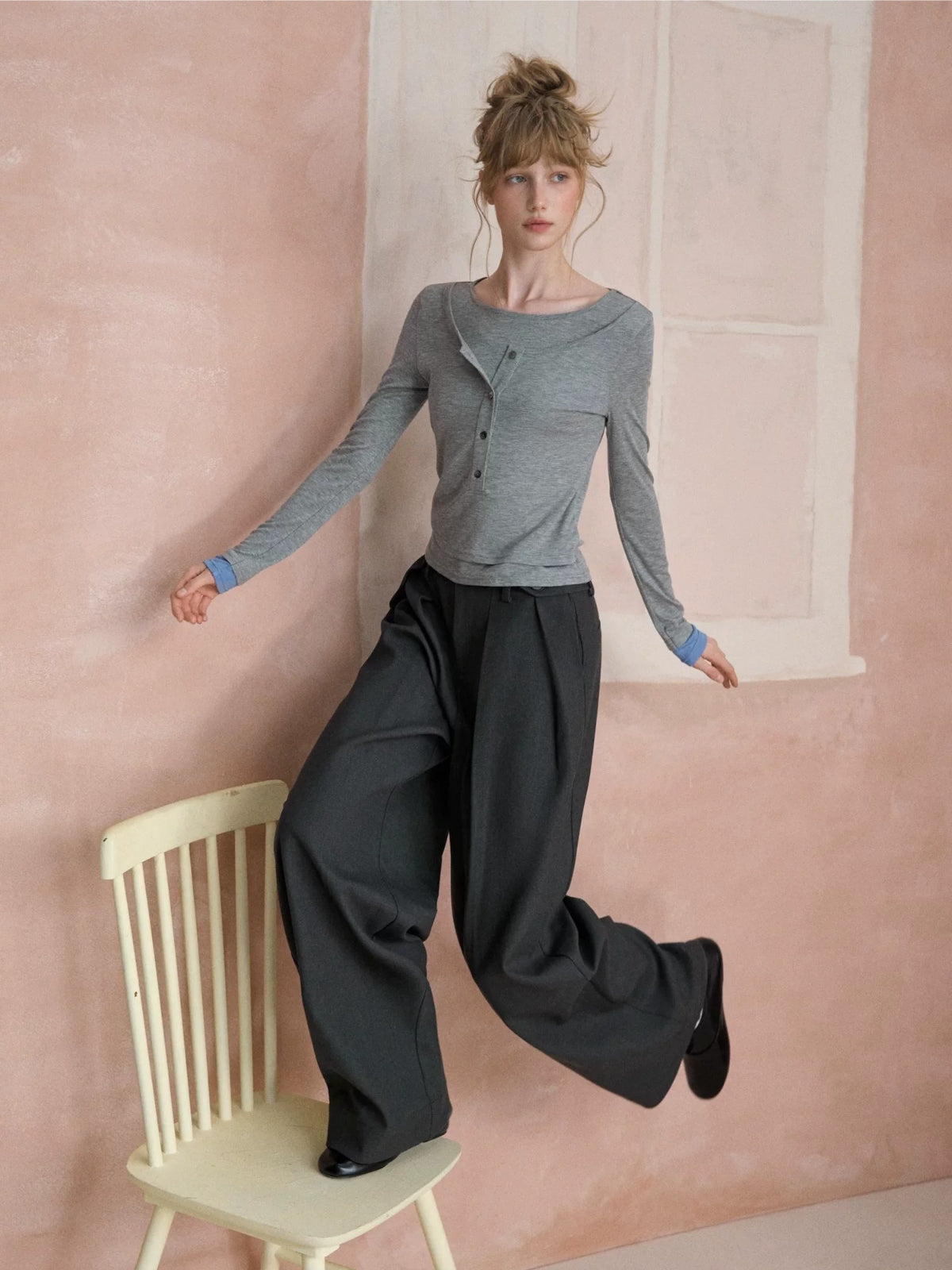 Contrast Cuff Layered Tee