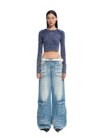 Washed Denim Long-Sleeve T-shirt