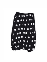 Polka Dot Contrast-Knot Bubble Midi Skirt