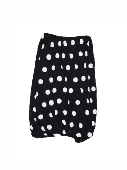 Polka Dot Contrast-Knot Bubble Midi Skirt