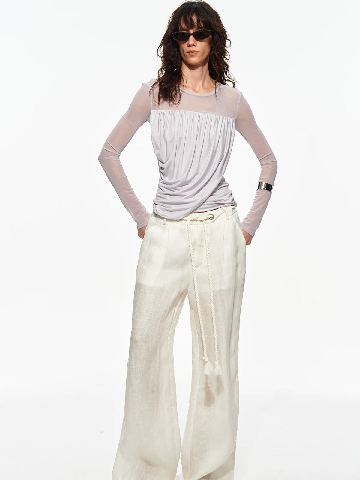 Ruched Lyocell Top