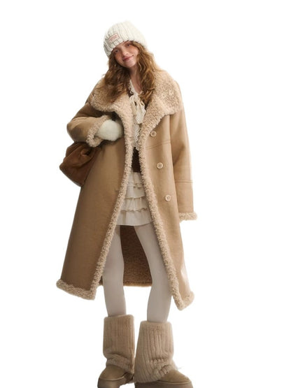 Two-Way Reversible Shearling Wool Coat