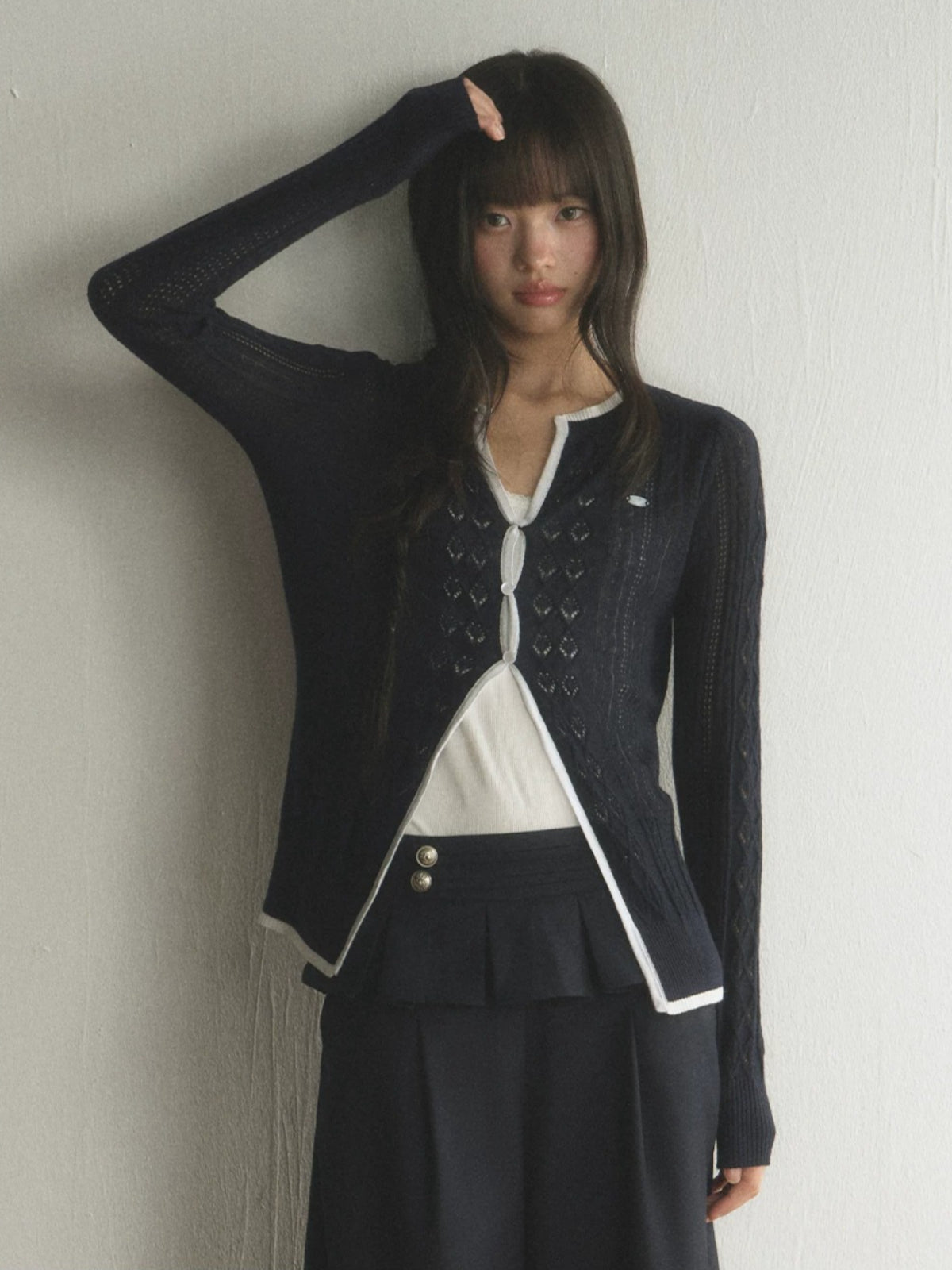 Contrast Trim Knit Cardigan