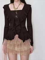 Layered Ruffle-Trim Knit Top