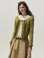 Ruffle Trim Vintage Knit Sweater