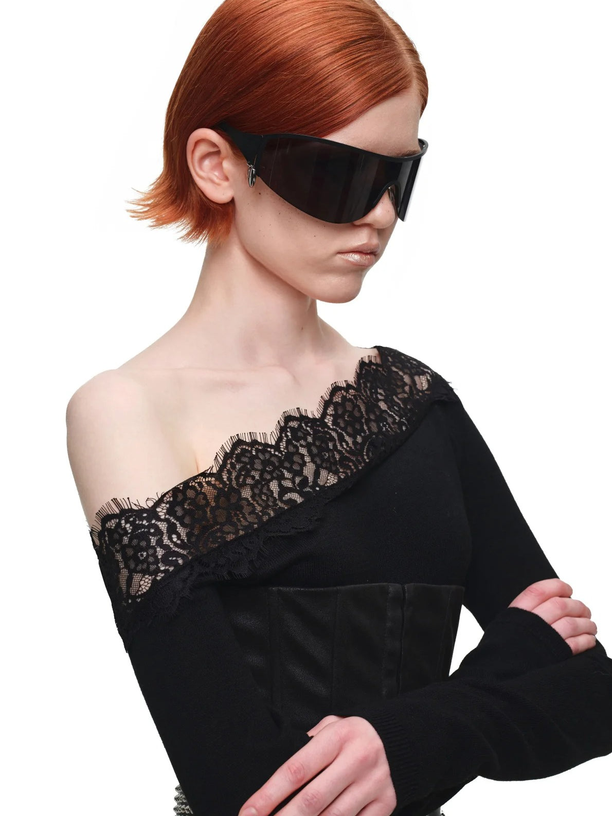Lace Shoulder Knit Top