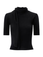 Scarf Sleeve Knit Top