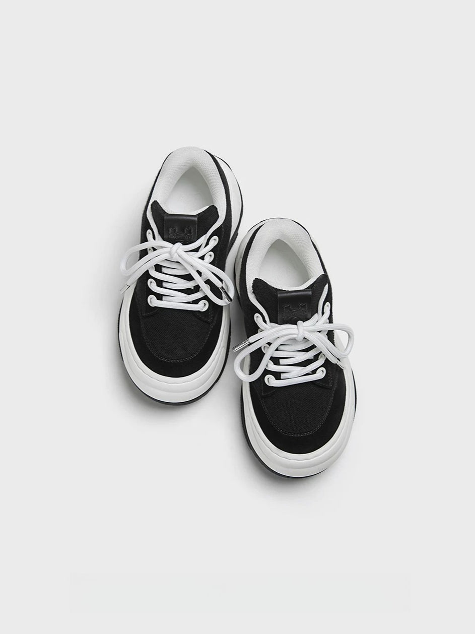 Black Wave Platform Sneakers