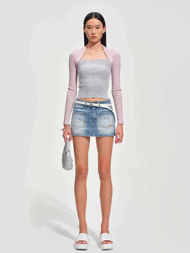 Aman Knit Colorblock Layered Sweater