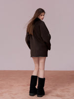 Vintage Shearling-Wool Double-Faced Coat