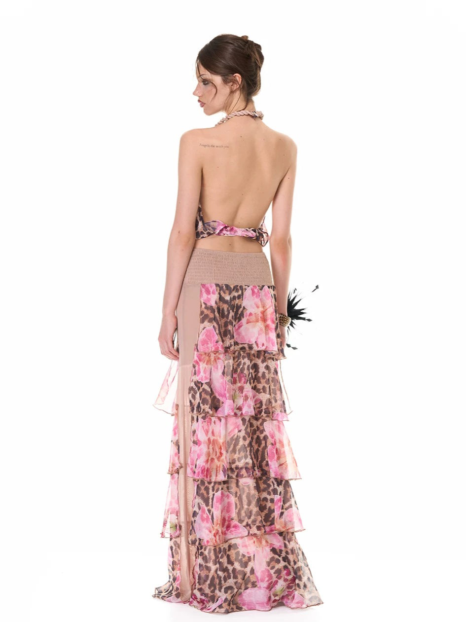 Floral Halter Skirt Set