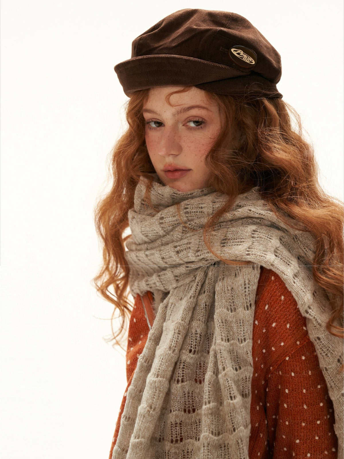Textured Wave Knit Scarf