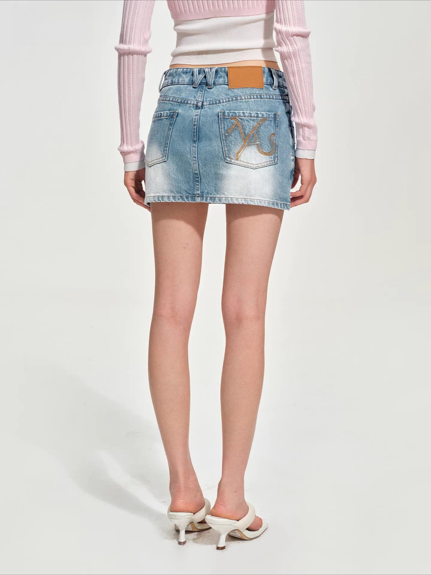 Mineral Blue Equestrian Denim Mini Skirt