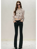 Cropped Belted Trench Coat