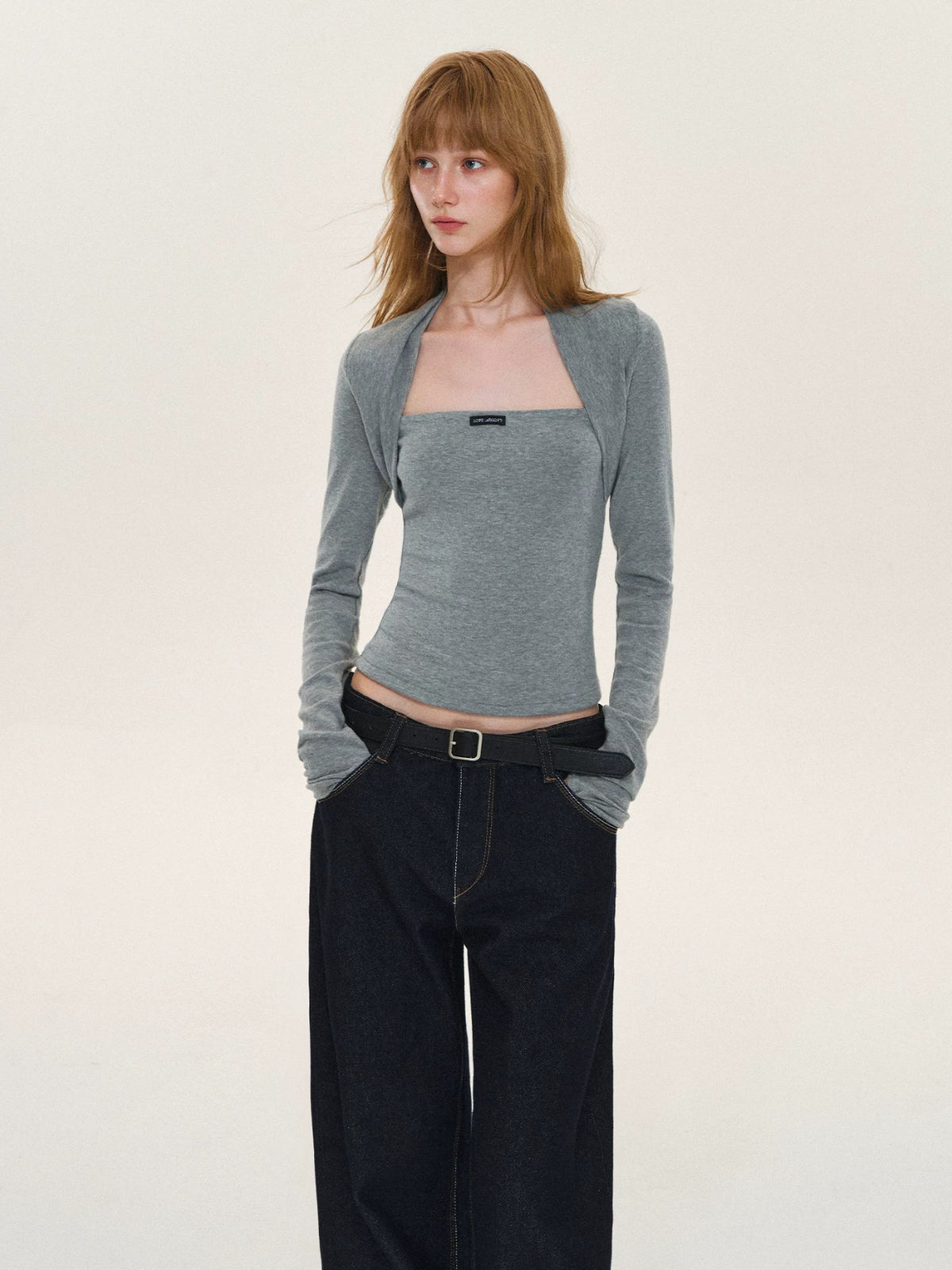 Layered Bolero Long Sleeve Top