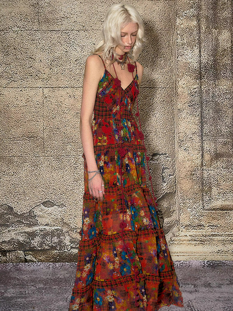 Ruffled Chiffon Slip Dress