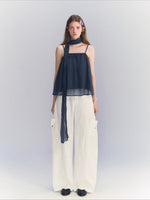 Plaid Chiffon Camisole Top