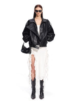 "Rose Series" Oversized Collar Faux Leather Jacket