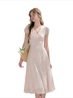 Pink Embroidered Lace Dress