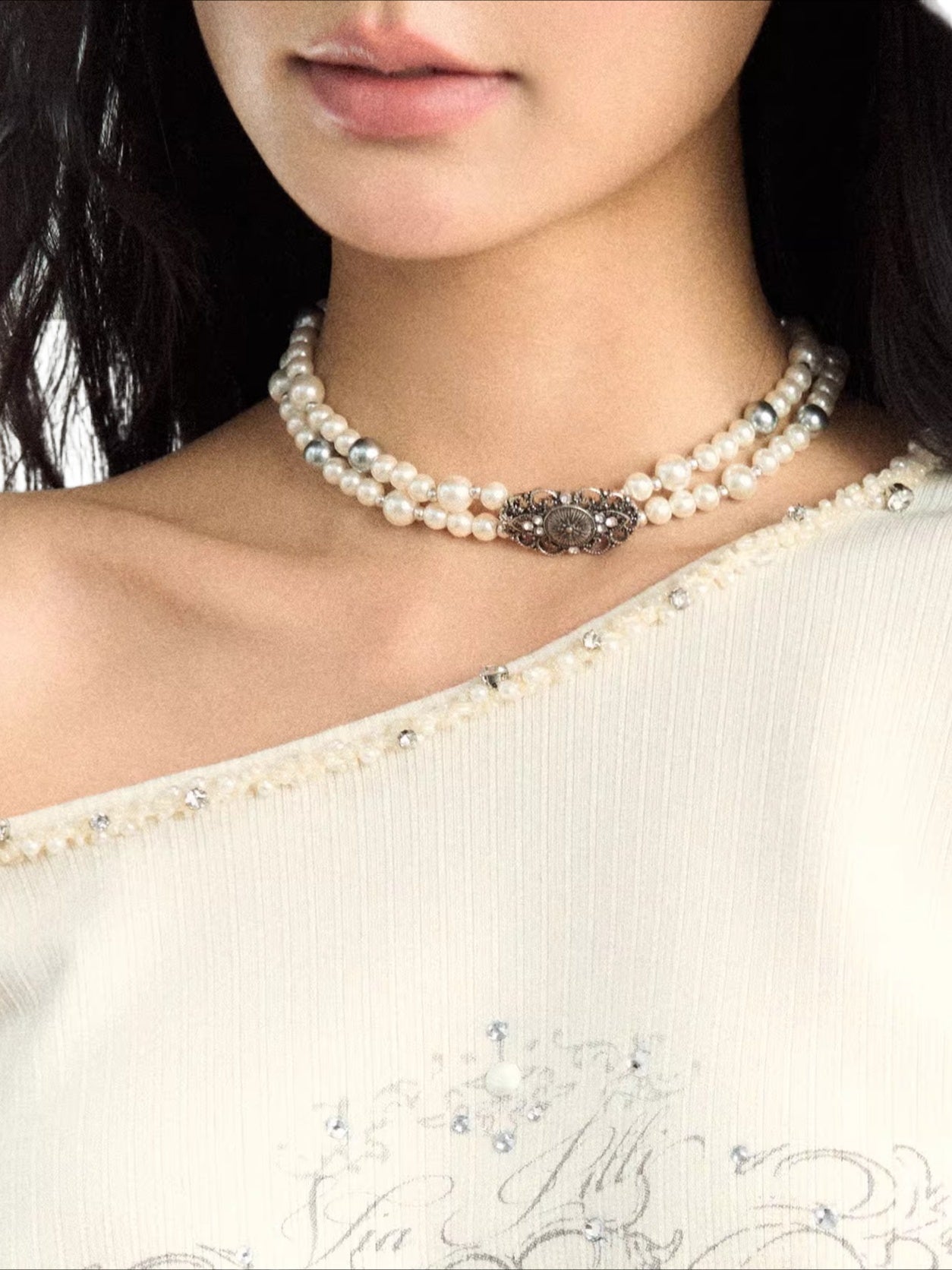 Vintage Pearl Layered Necklace