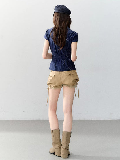 Vintage Polka Dot Pocket Shirt