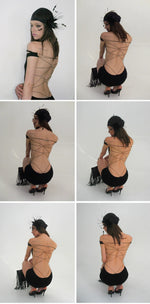 Black Lace-Up Halter Knit Dress
