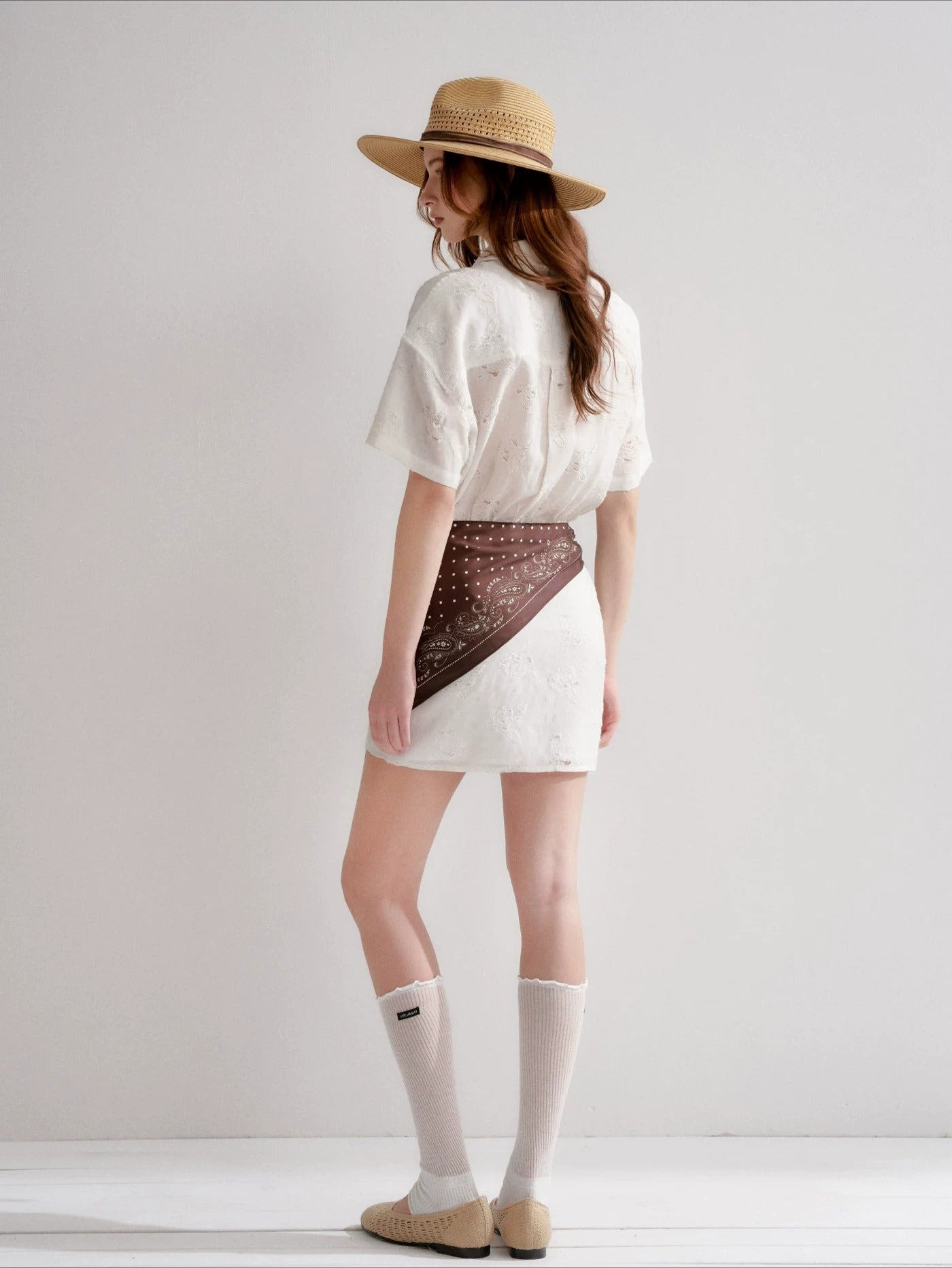 Rose Cutout Shirt Dress