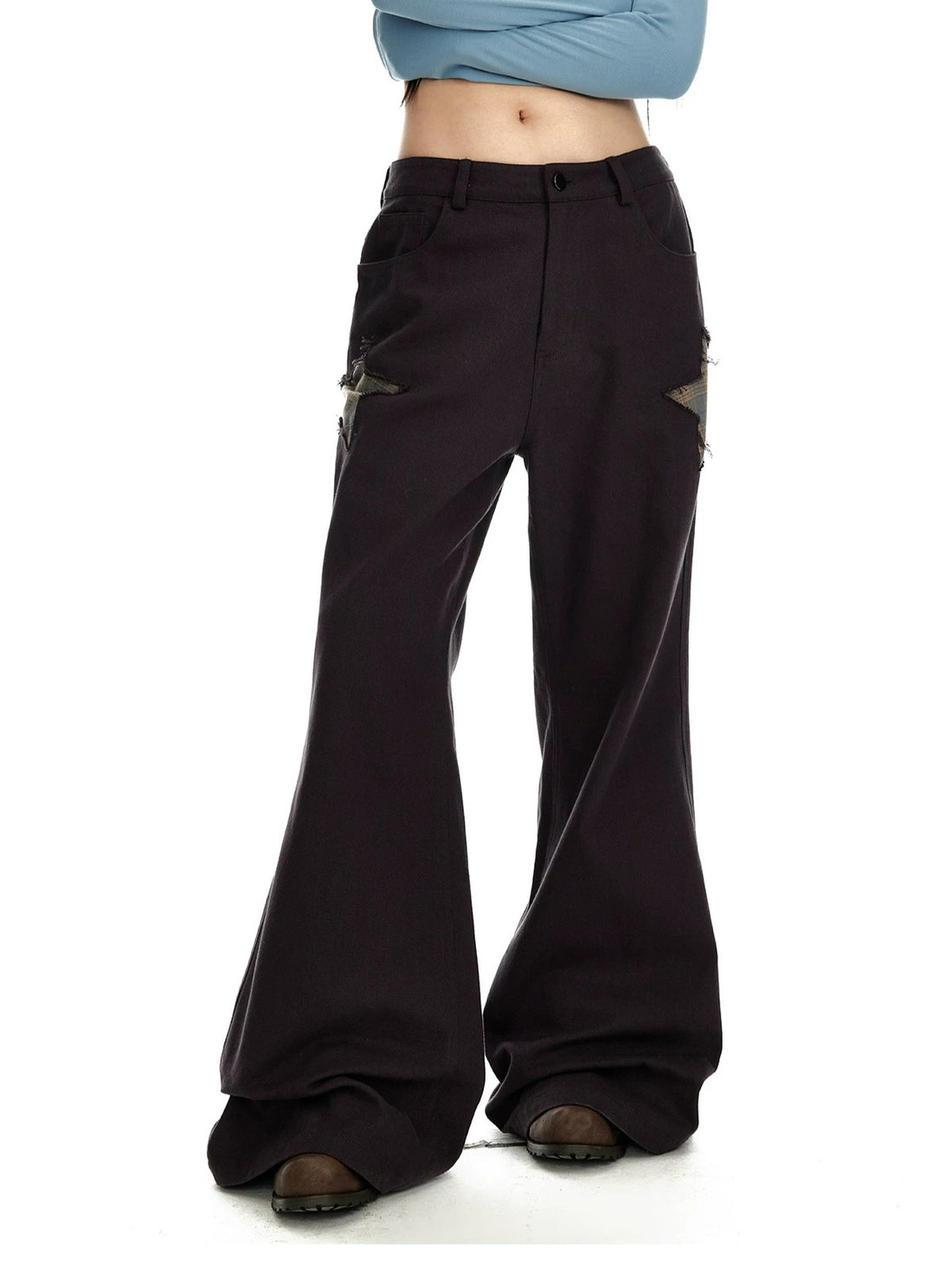 Star Patch Wide Leg Pants