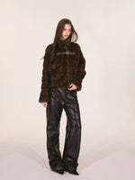 Vintage Faux Mink Fur Buckle Jacket