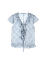 Plaid Chiffon Ruffle Set