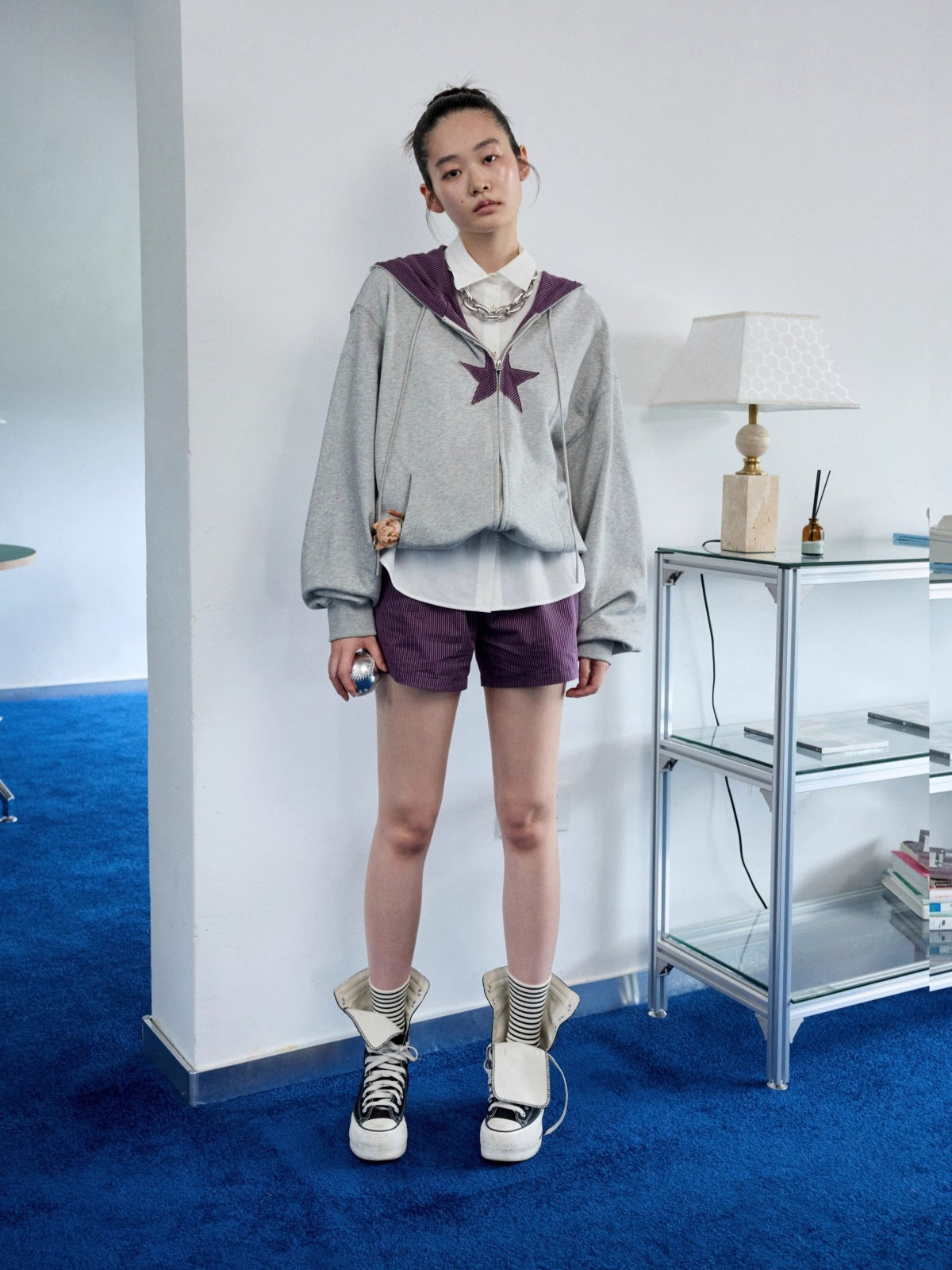 Striped Cotton Lounge Shorts