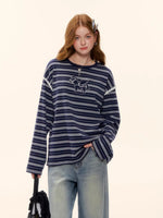 Striped Embroidery Pegasus Tee