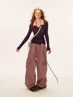 Fringed Corduroy Straight-Leg Pants