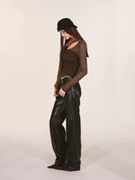 Sheer Mesh Layered Knit Top