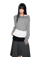Asymmetric Striped Layering Top