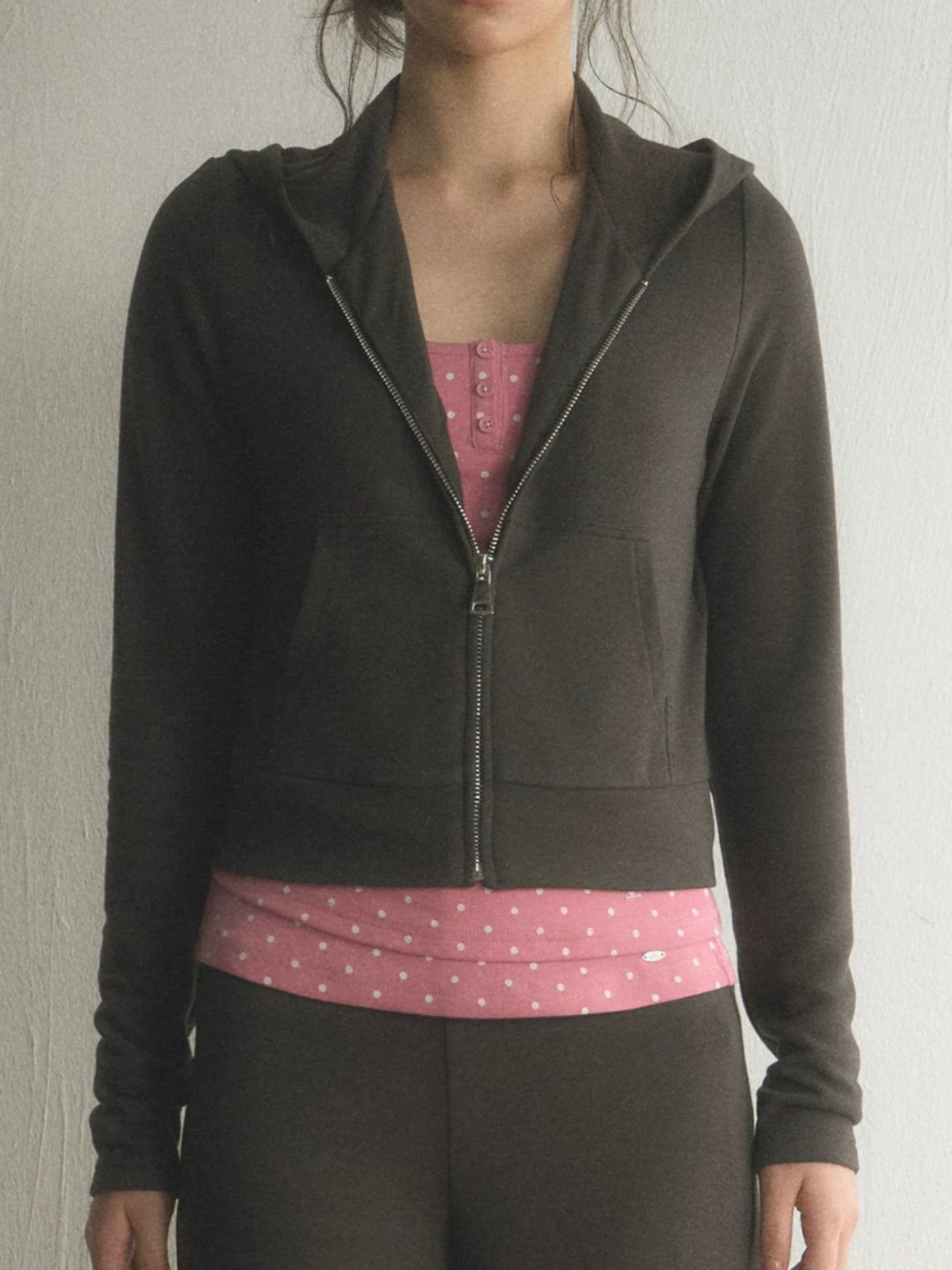 Cropped Zip Hoodie