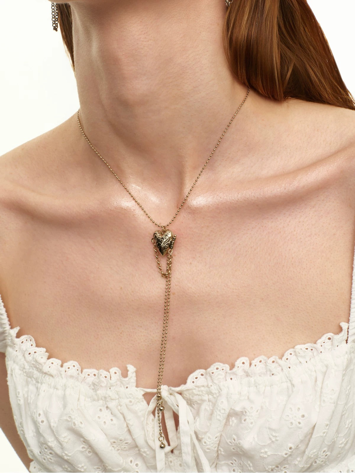 Heart Tassel Y Necklace